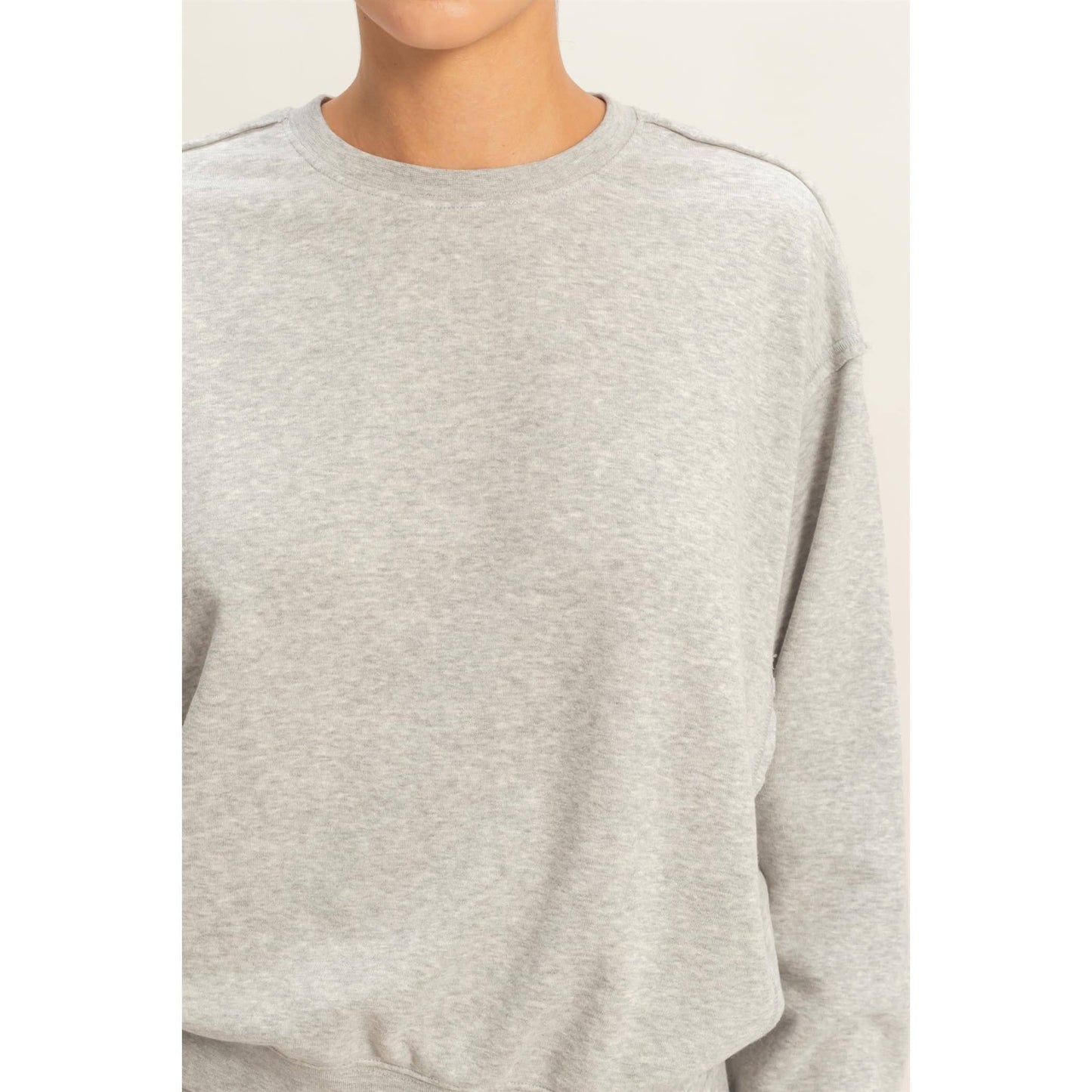 Raw Edge Detail Burnout Sweatshirt