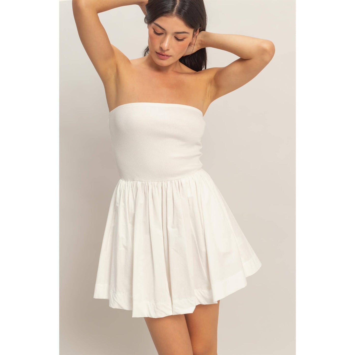 Strapless Flowy Mini Dress