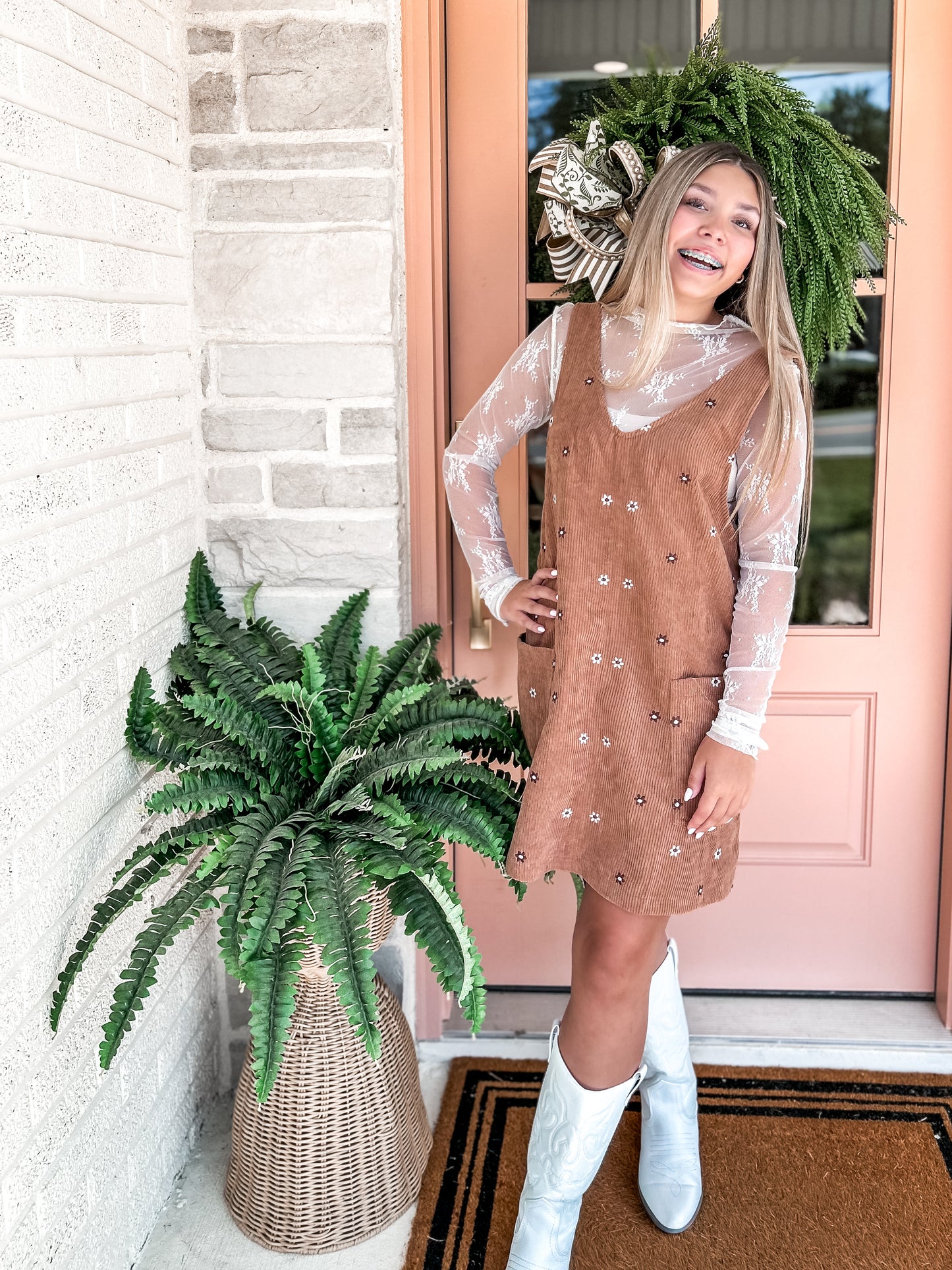HEM & THREAD CORDUROY DRESS