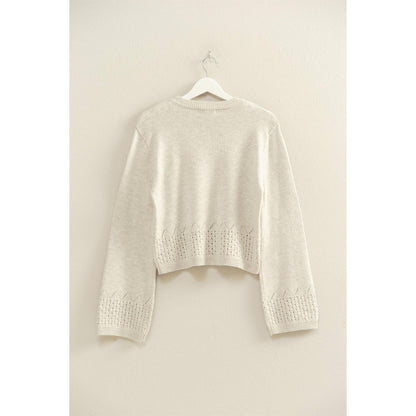 Betty Eyelet Detailed Long Sleeve Sweater