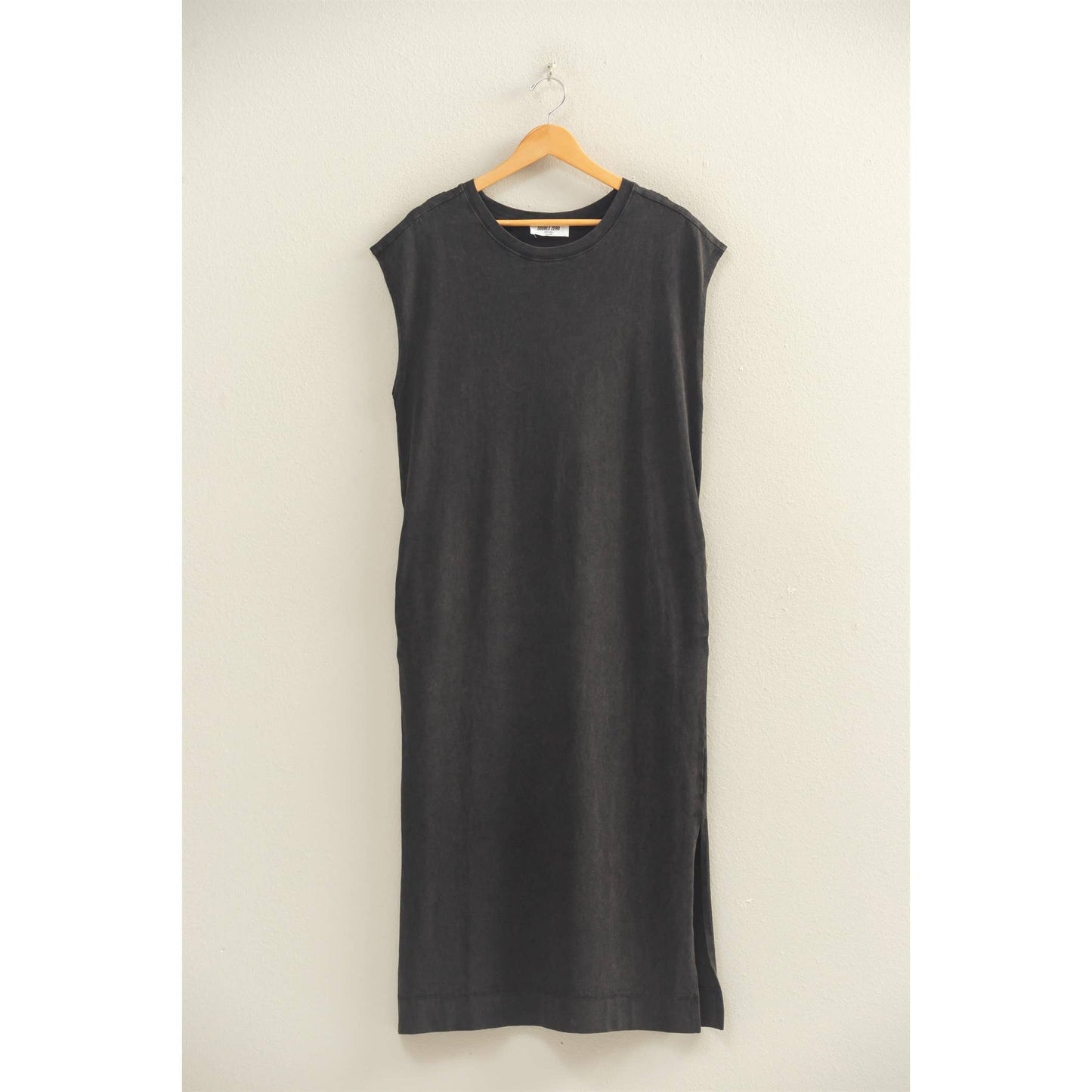 Mineral Wash Cap Sleeve Midi Dress