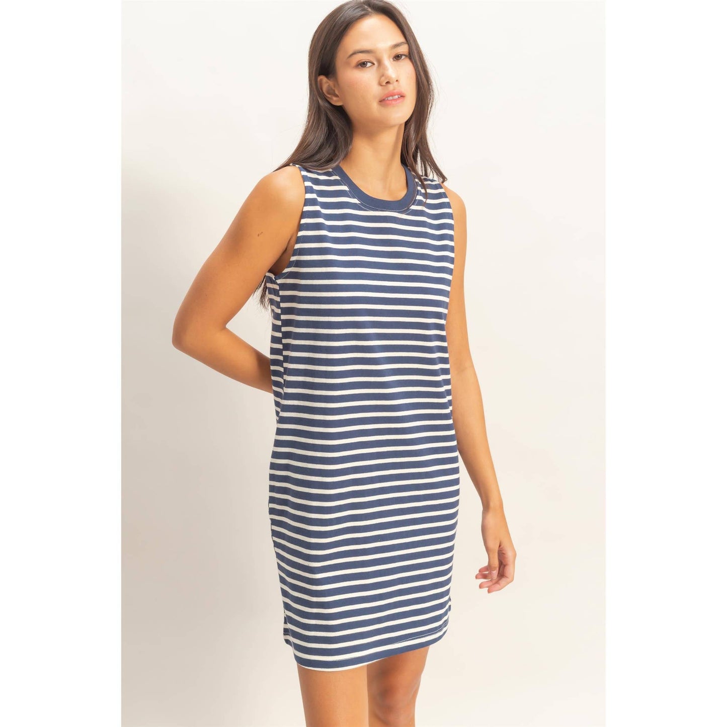 Striped Sleeveless Mini Dress