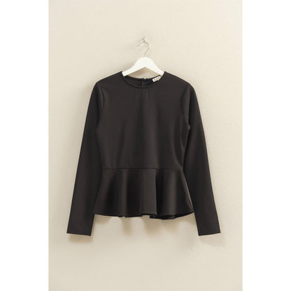 Peplum Tailored Long Sleeve Top