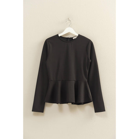 Peplum Tailored Long Sleeve Top