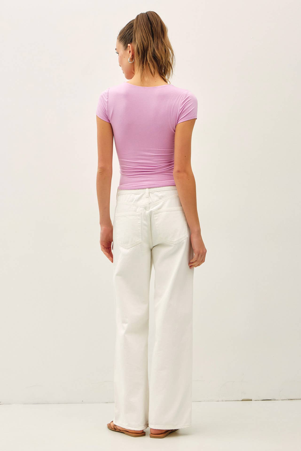 NEW SHADE[SOFT CORE] SQUARE NECK KNIT TEE