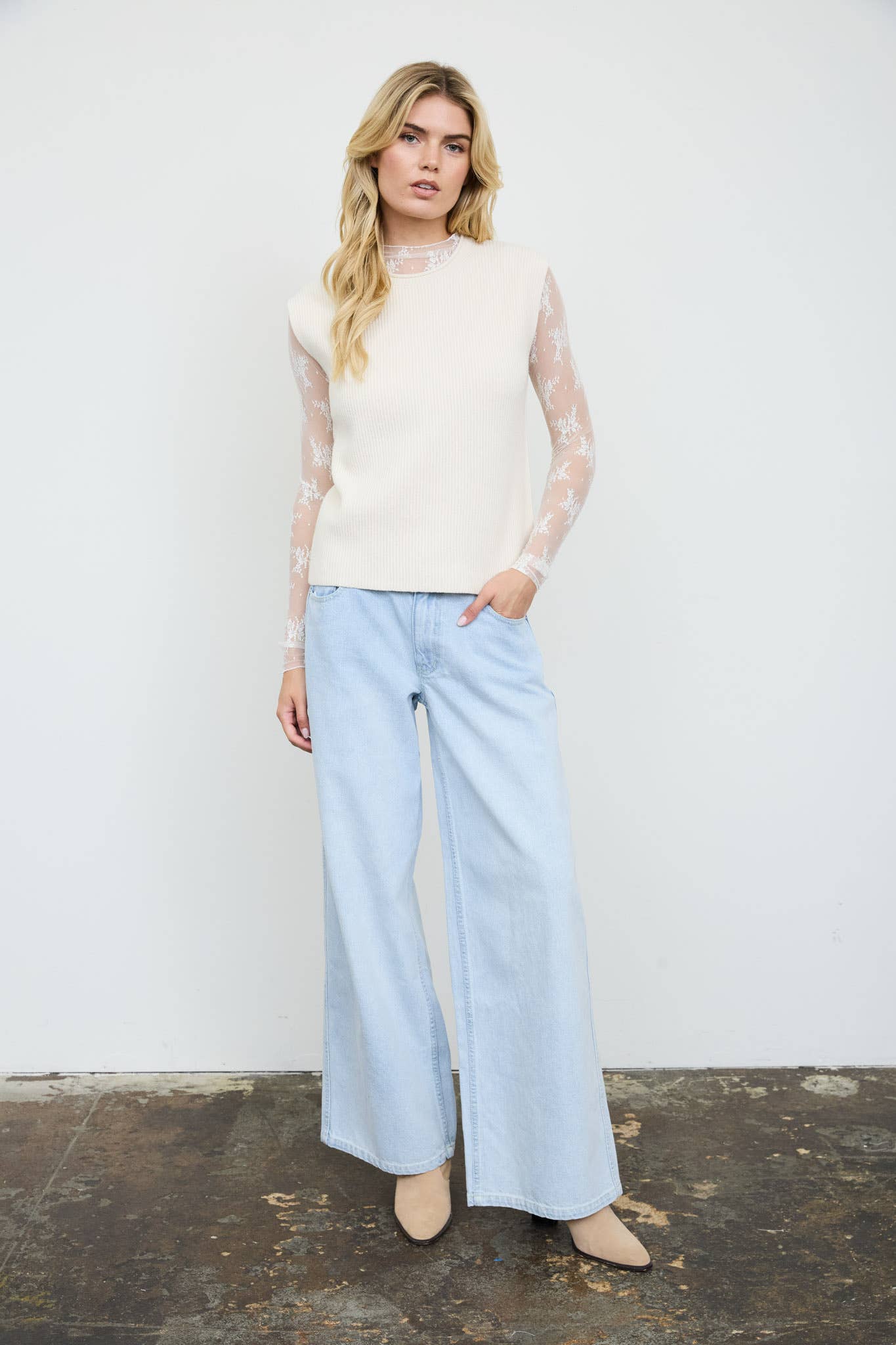 RAW MOCK NECK DOLMAN SLEEVE SWEATER KNIT TOP