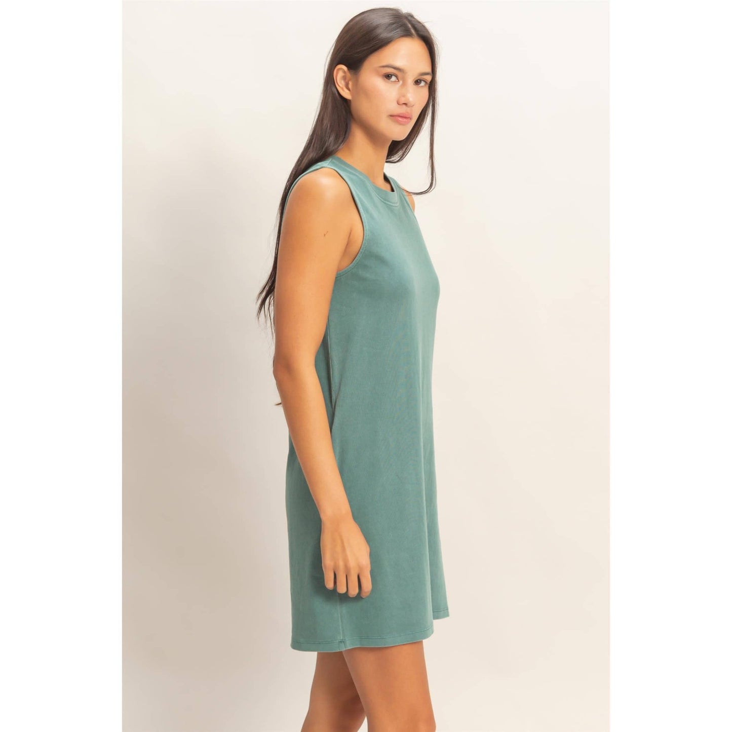 Pigment Dyed Sleeveless Mini Dres