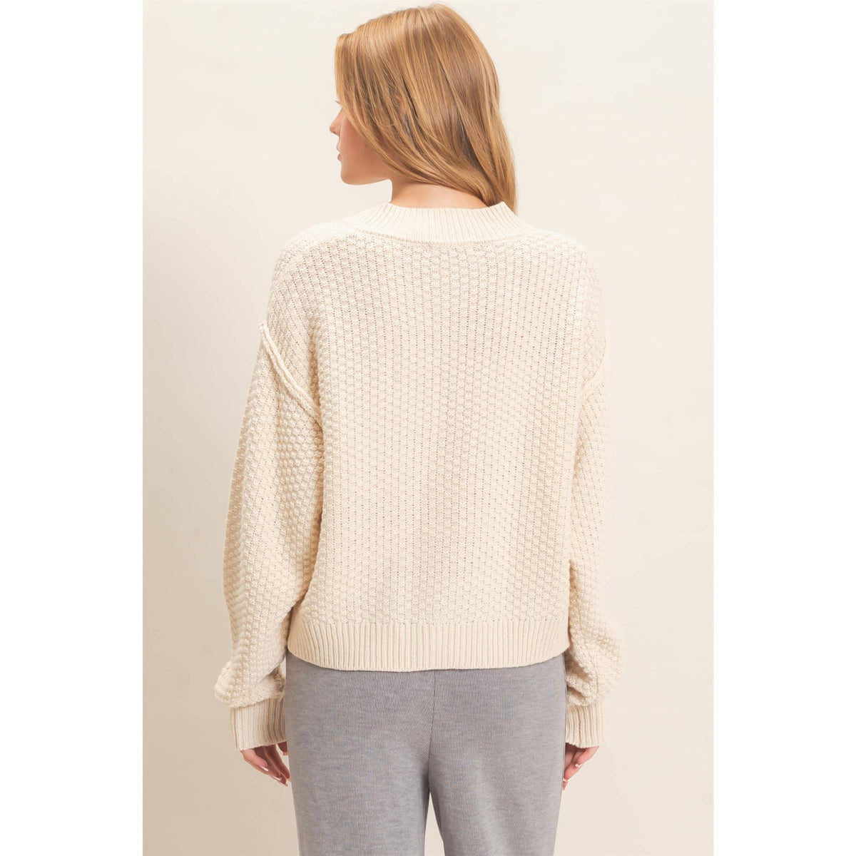 Textured Knit Button-Front Cardigan