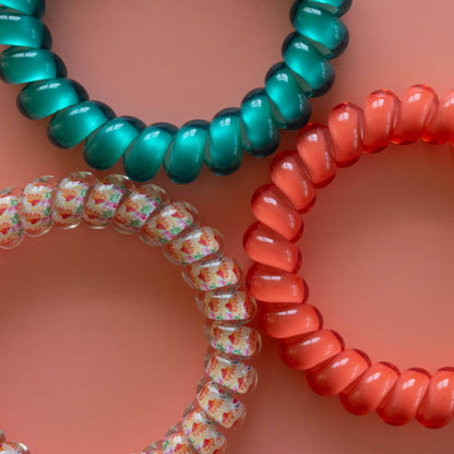 Spiral Hair Coils | Large | Coral Craze Hair Ties