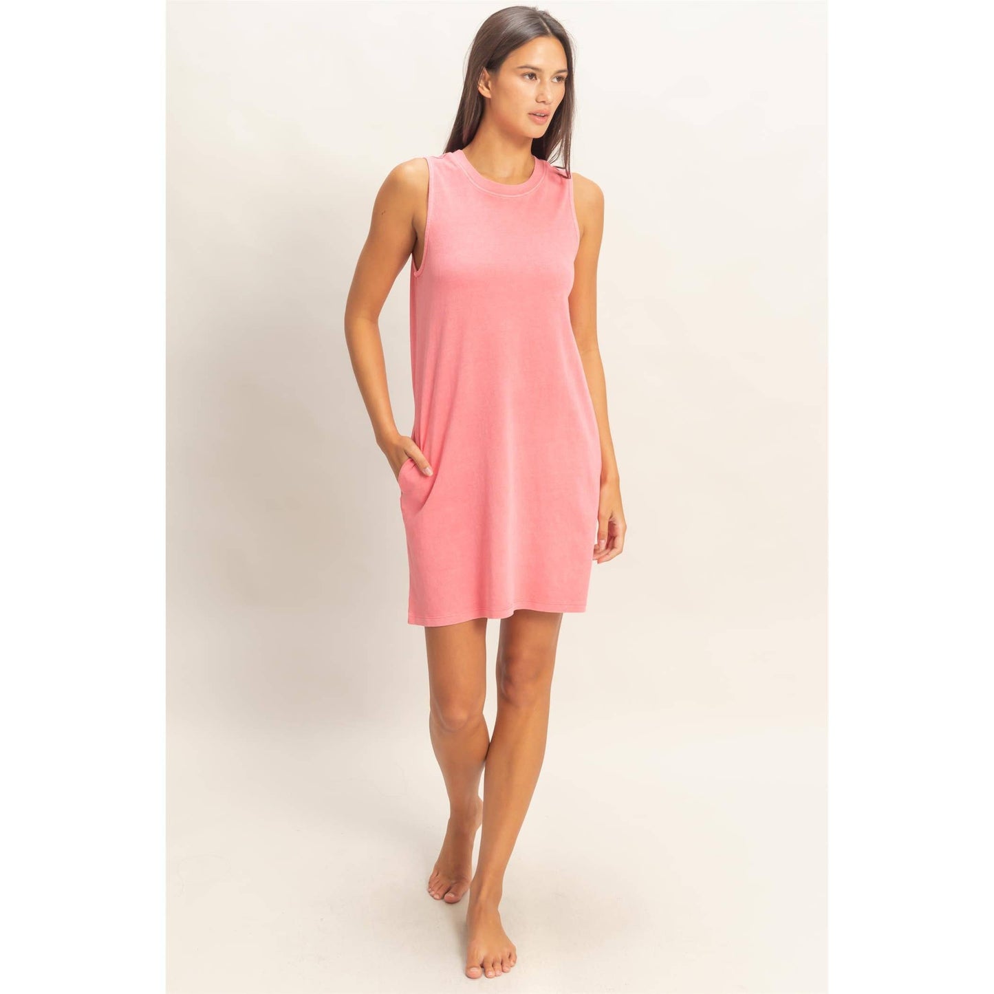 Pigment Dyed Sleeveless Mini Dres