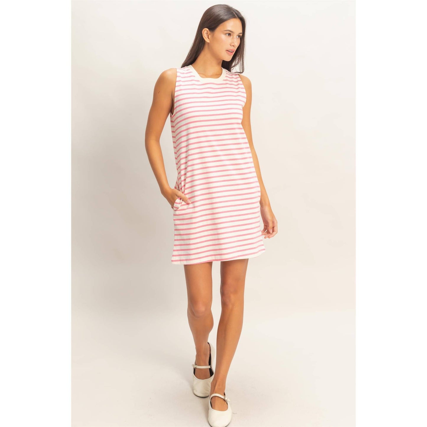 Striped Sleeveless Mini Dress