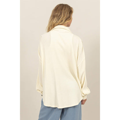 Waffle Oversized Button Up Shacket