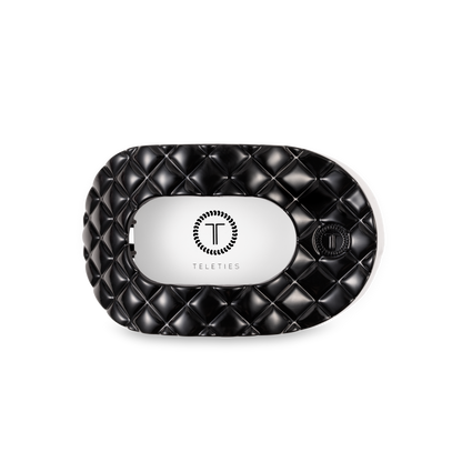 Flat Round Hair Clip | Medium | Jet Black Quilted