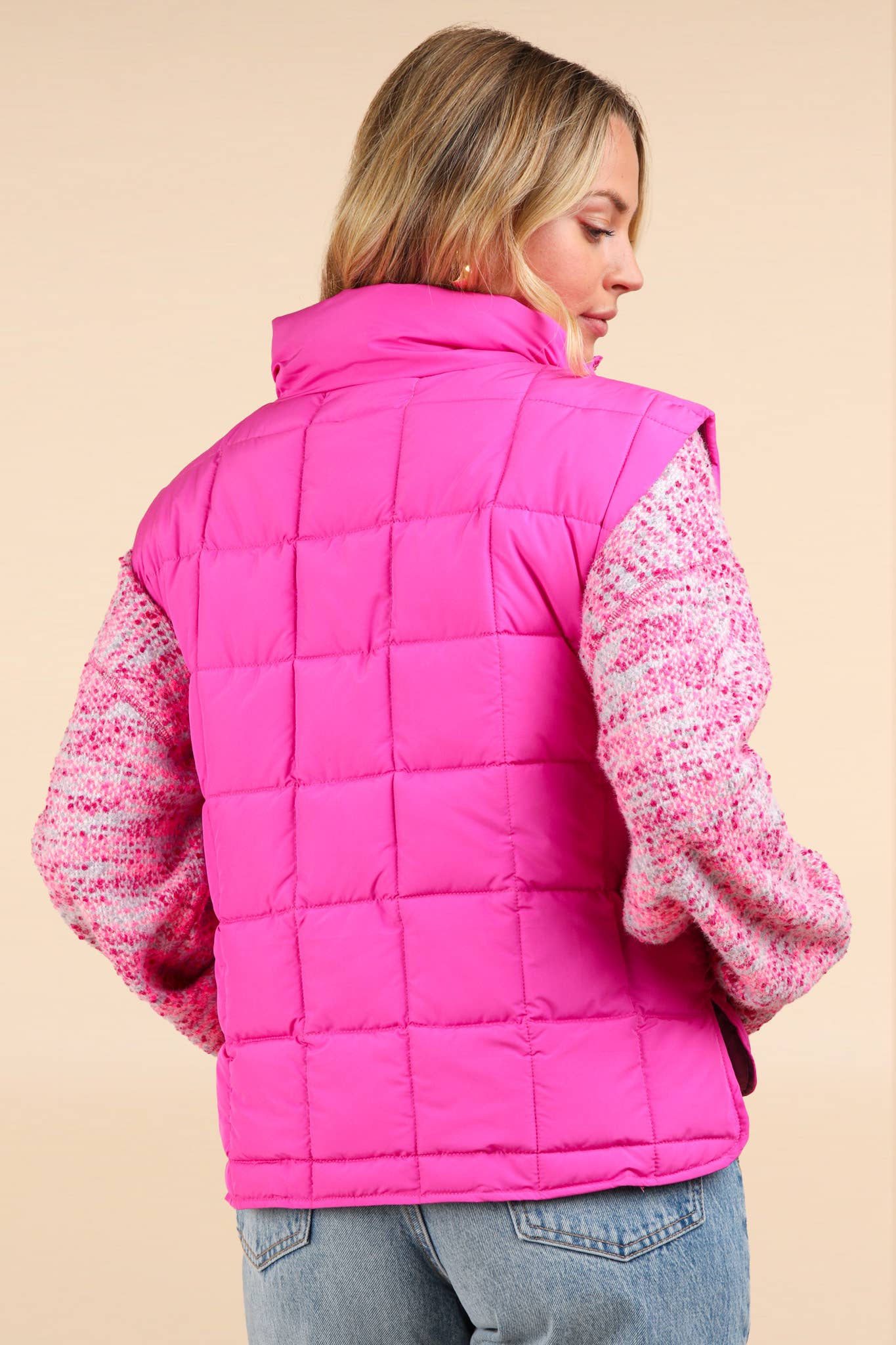 pink Puffer Padded Warm Vest