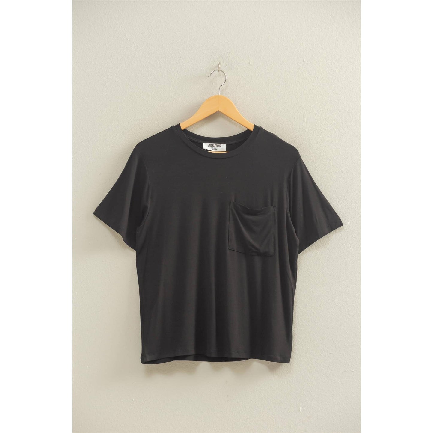 Classic Crew Neck Short Sleeve Pocket Top