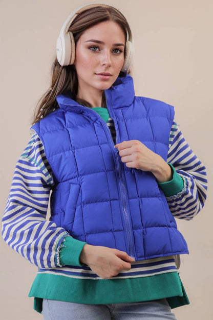 Solid & Leopard Puffer Padded Warm Vest