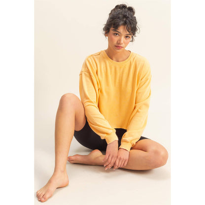 Mineral Washed Sweatshirt With Raw Hem