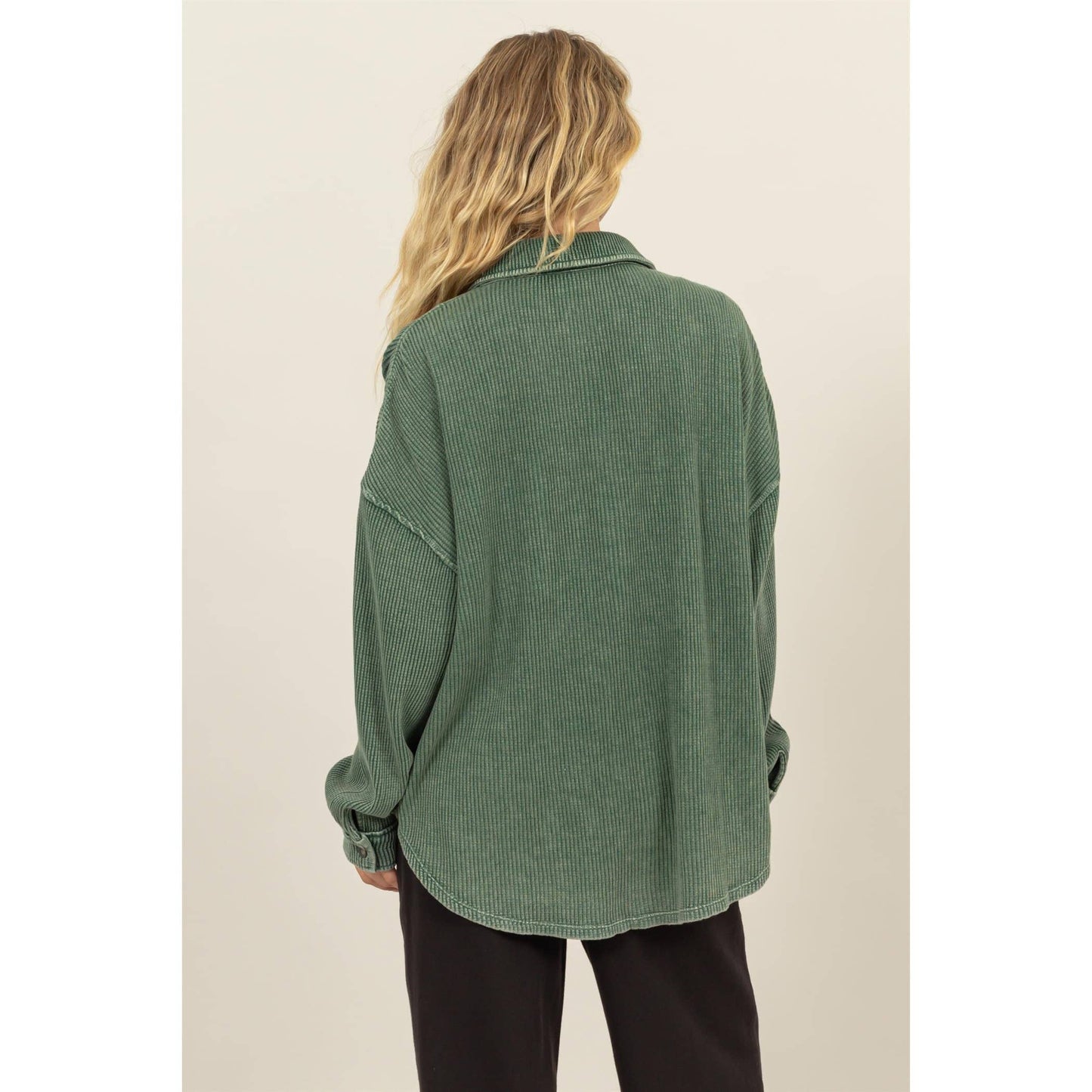 Waffle Oversized Button Up Shacket