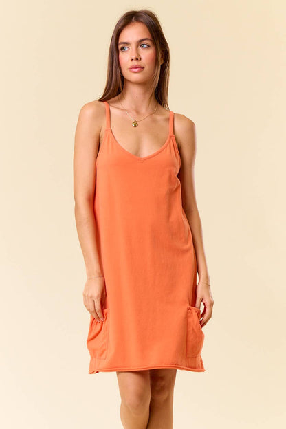 Vintage Washed Scoop Neck Mini Dress - 27745D