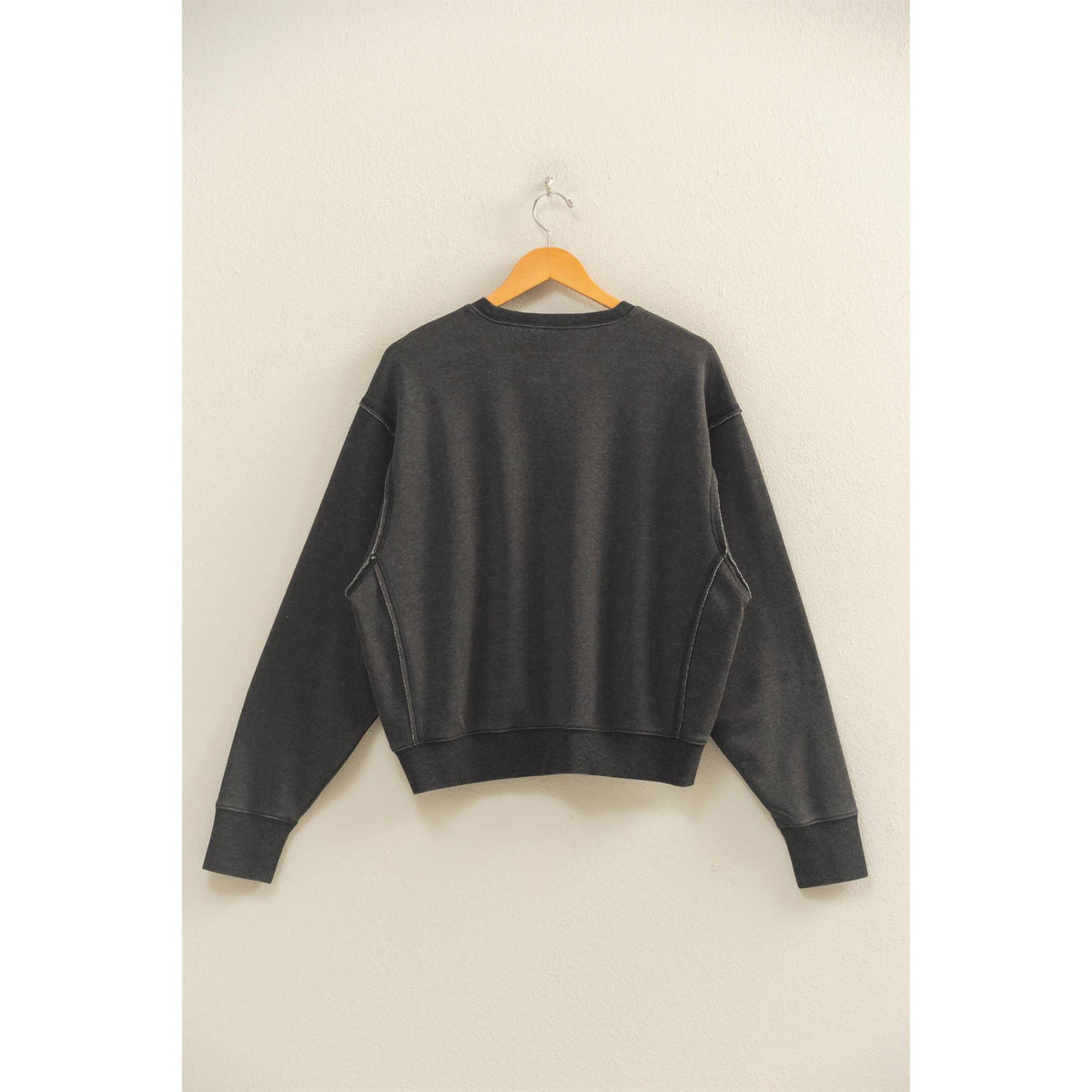 Raw Edge Detail Burnout Sweatshirt