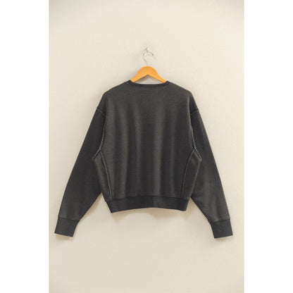 Raw Edge Detail Burnout Sweatshirt