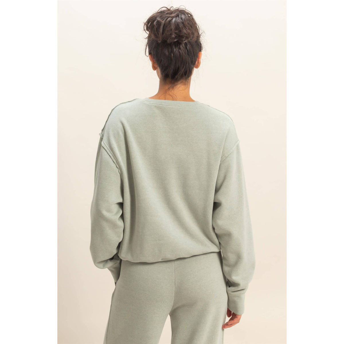 Raw Edge Detail Burnout Sweatshirt