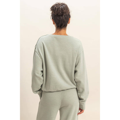 Raw Edge Detail Burnout Sweatshirt