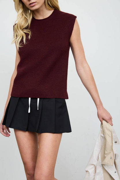 RAW MOCK NECK DOLMAN SLEEVE SWEATER KNIT TOP