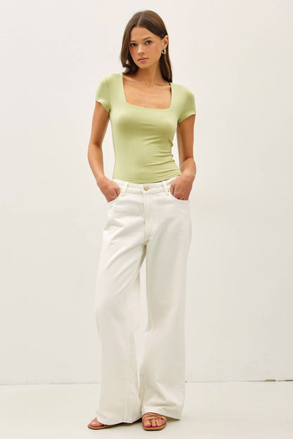 NEW SHADE[SOFT CORE] SQUARE NECK KNIT TEE