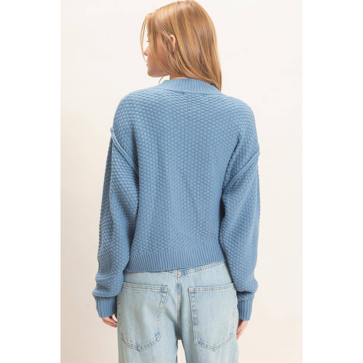 Textured Knit Button-Front Cardigan