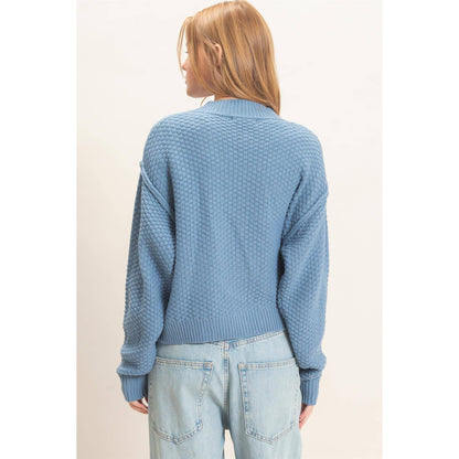 Textured Knit Button-Front Cardigan