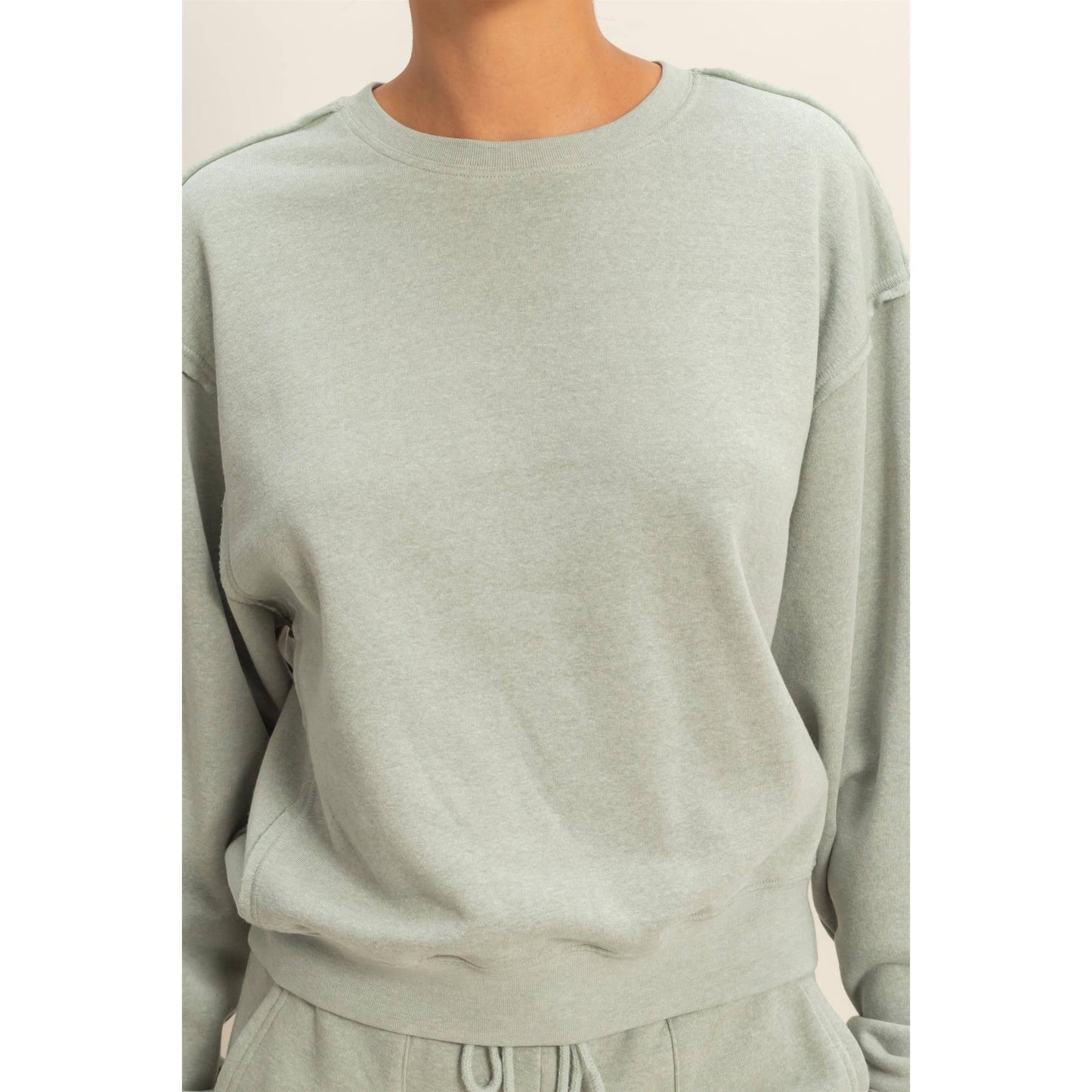 Raw Edge Detail Burnout Sweatshirt