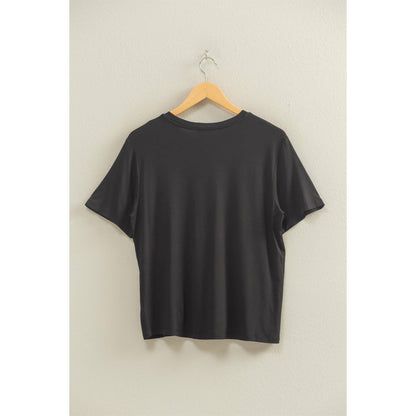 Classic Crew Neck Short Sleeve Pocket Top