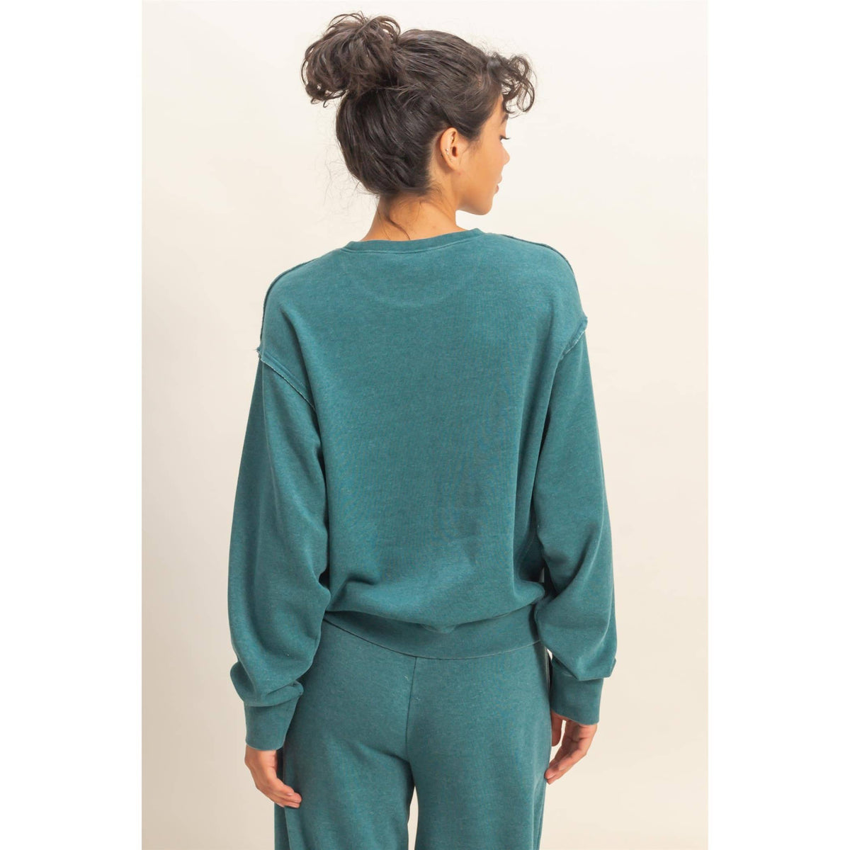 Raw Edge Detail Burnout Sweatshirt