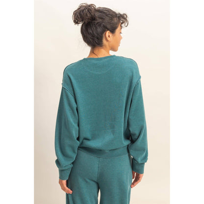 Raw Edge Detail Burnout Sweatshirt