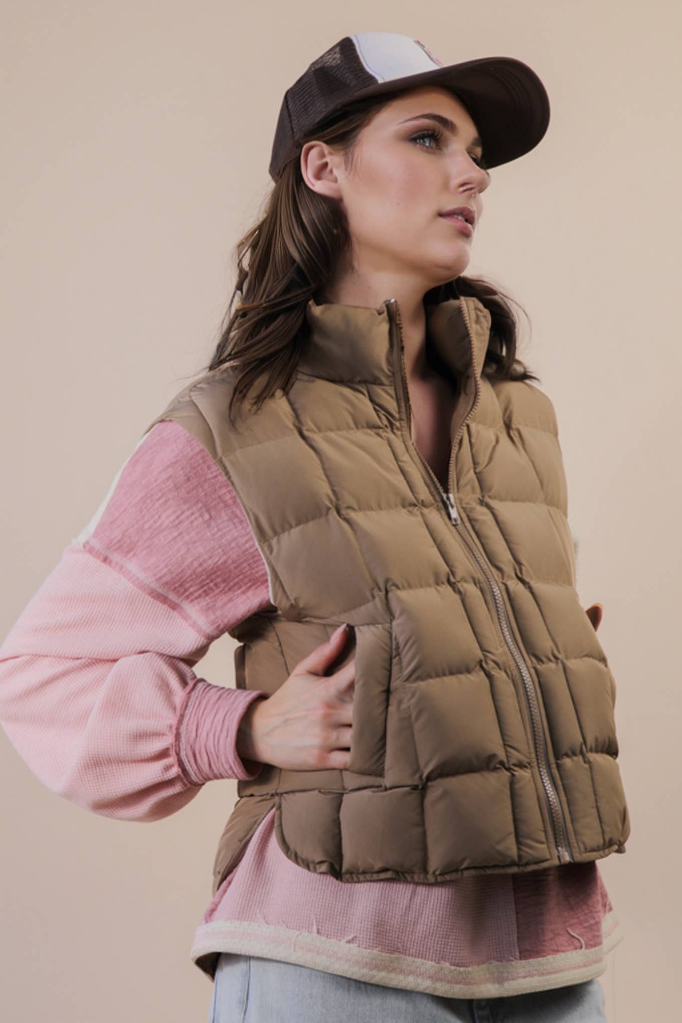 Solid & Leopard Puffer Padded Warm Vest