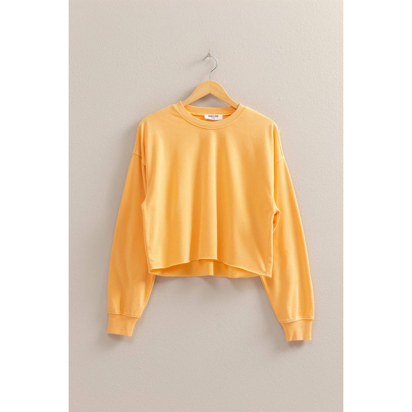 Mineral Washed Sweatshirt With Raw Hem