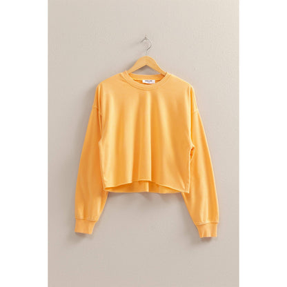 Mineral Washed Sweatshirt With Raw Hem