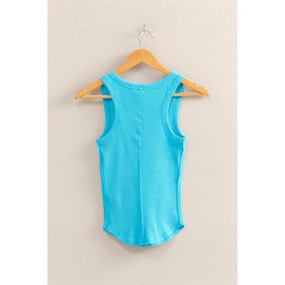 DZ25C448-Scoop Neck Ribbed Tank Top