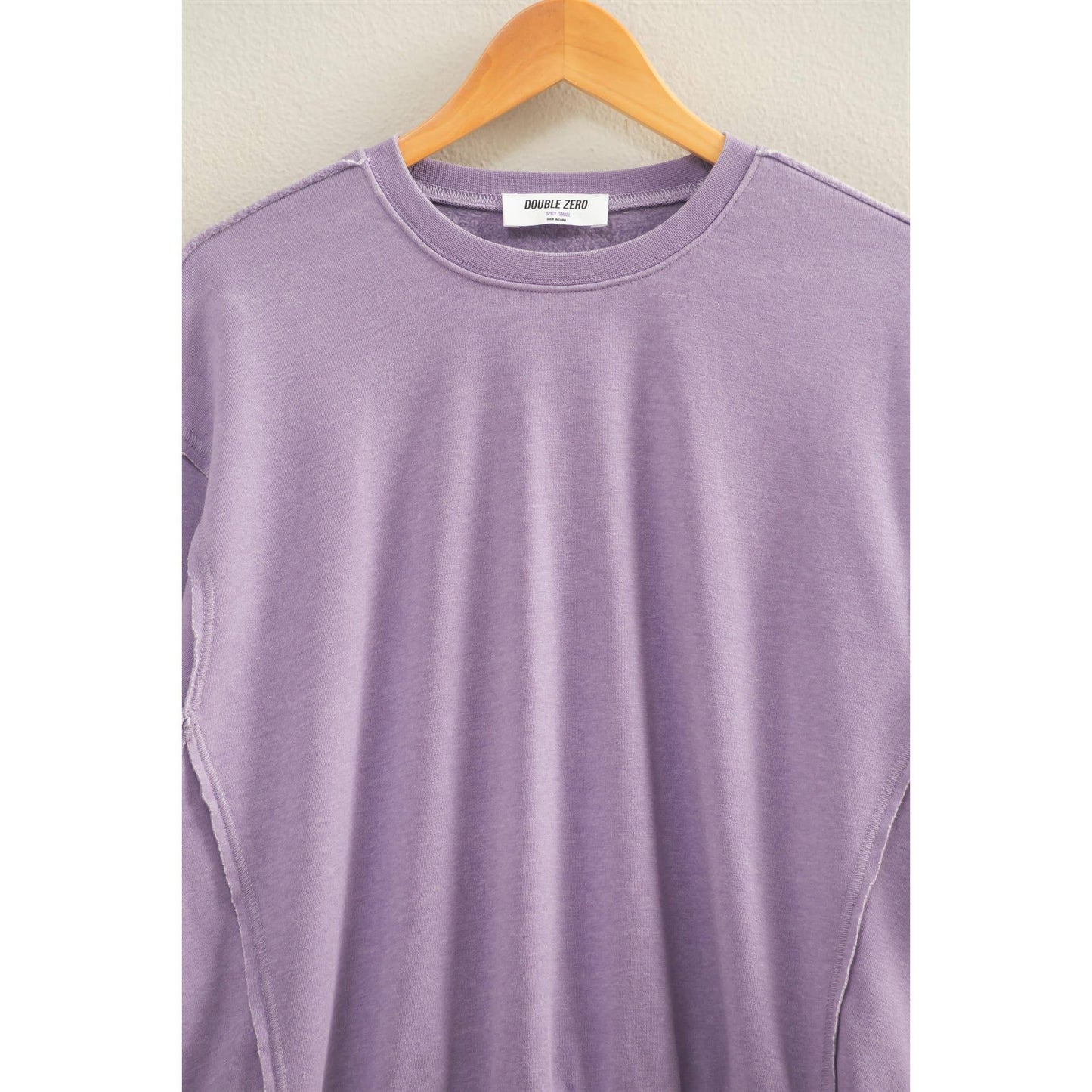 Raw Edge Detail Burnout Sweatshirt