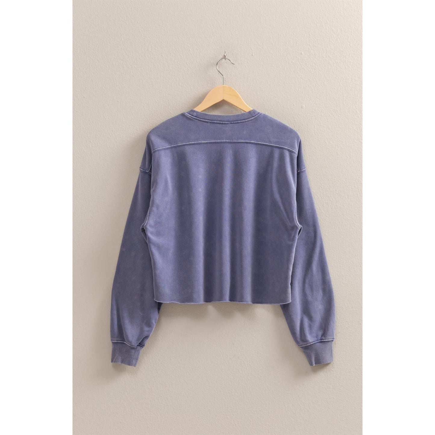 Mineral Washed Sweatshirt With Raw Hem