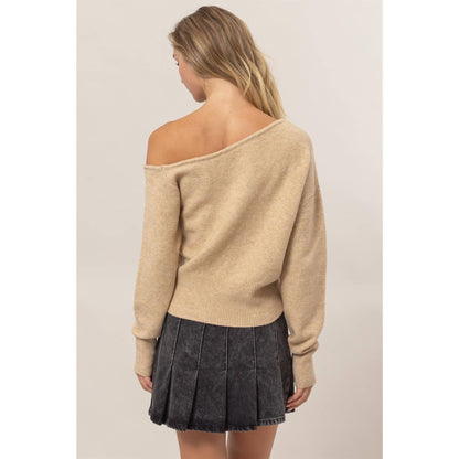 DZ24F735-Off-The-Shoulder Sweater