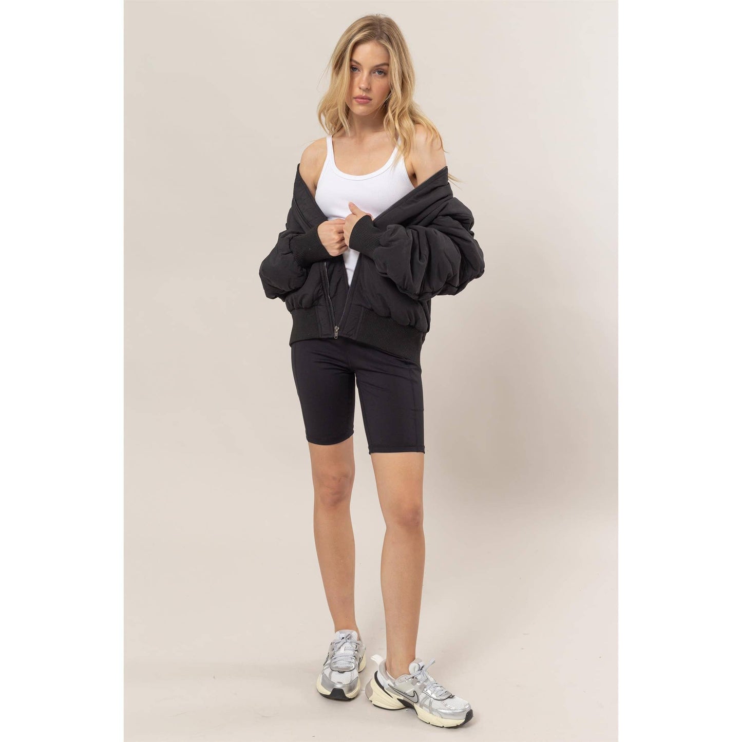 Oversized Bomber Puffer Jacket
