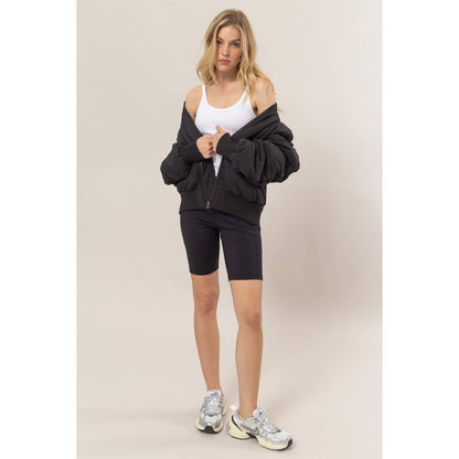 Oversized Bomber Puffer Jacket