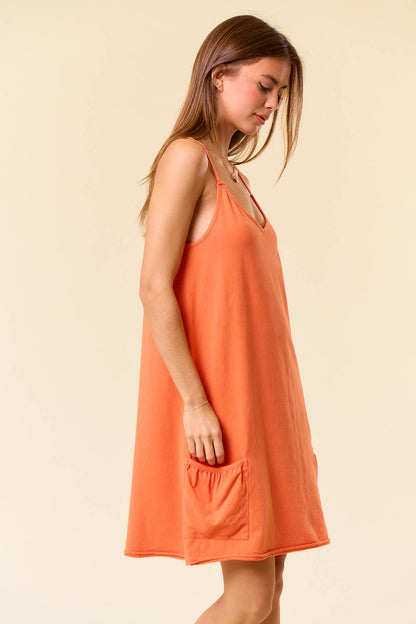 Vintage Washed Scoop Neck Mini Dress - 27745D