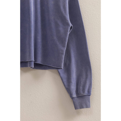 Mineral Washed Sweatshirt With Raw Hem