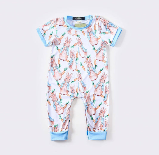 Blue Rabbit Boy Romper