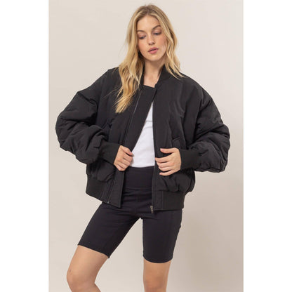 Oversized Bomber Puffer Jacket
