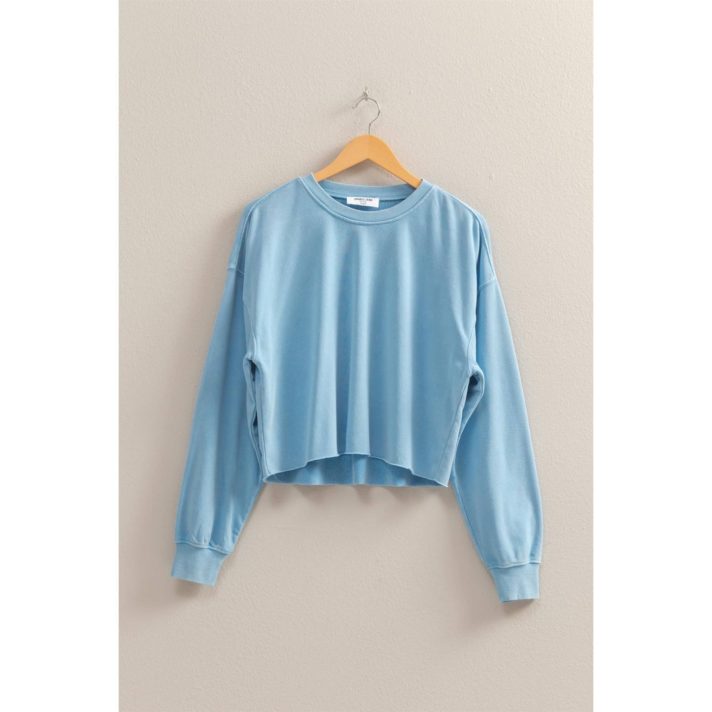 Mineral Washed Sweatshirt With Raw Hem
