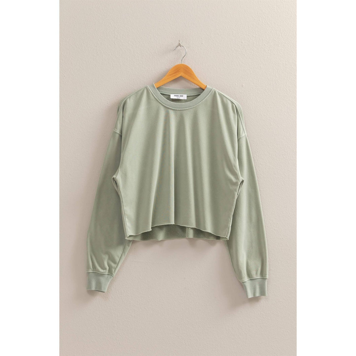 Mineral Washed Sweatshirt With Raw Hem